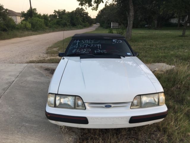 1988 White Ford Mustang Convertible