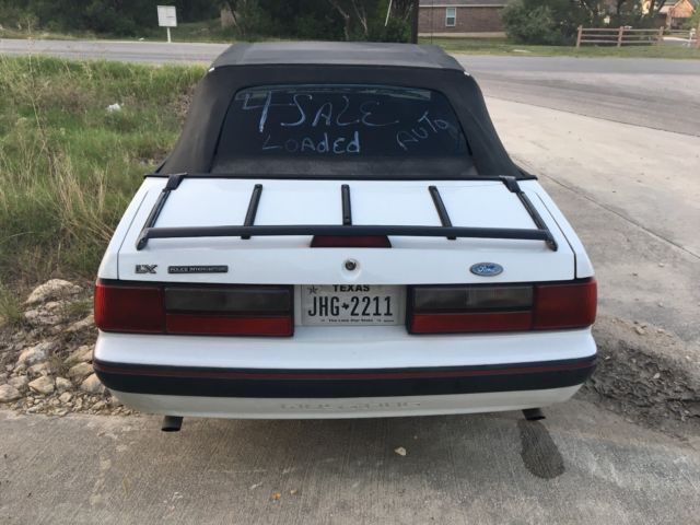 1988 White Ford Mustang Convertible