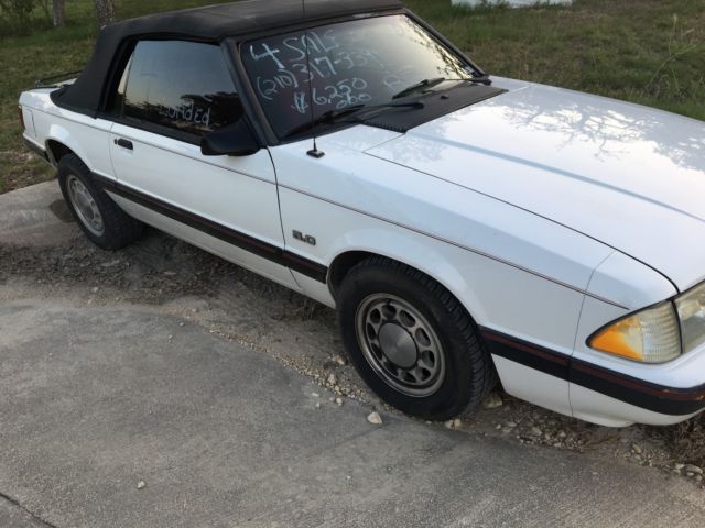 1988 White Ford Mustang Convertible