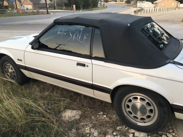 1988 White Ford Mustang Convertible