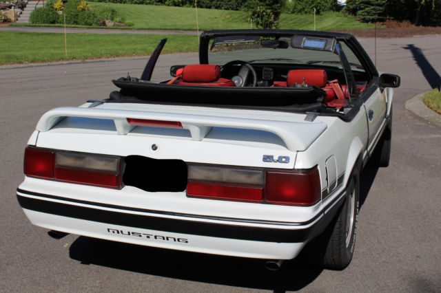1988 White Ford Mustang Convertible