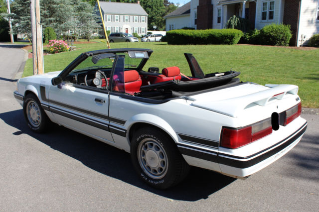 1988 White Ford Mustang Convertible