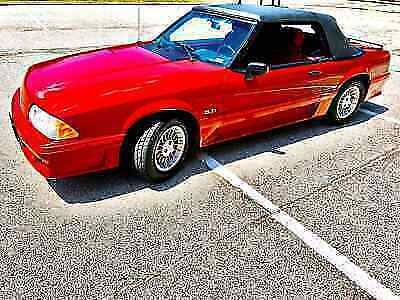 1988 Red Ford Mustang Convertible