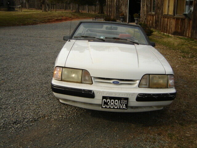 1988 White Ford Mustang Convertible