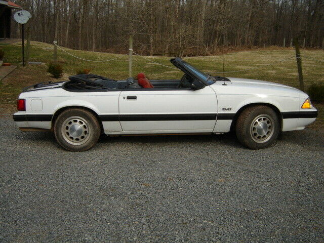 1988 White Ford Mustang Convertible