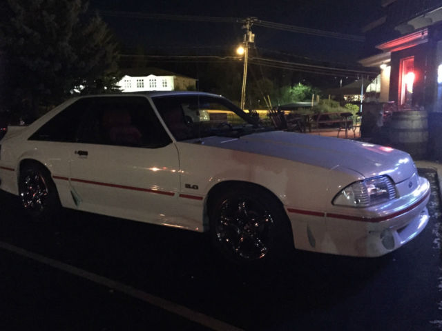 1988 White Ford Mustang Hatchback