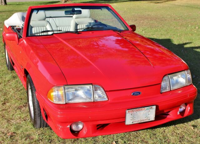 1988 Red Ford Mustang Convertible