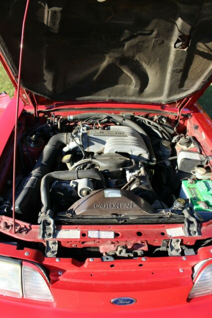 1988 Red Ford Mustang Convertible