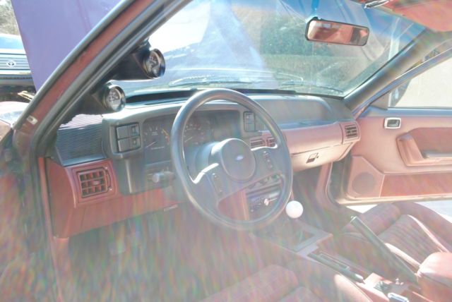 1988 Burgundy Ford Mustang