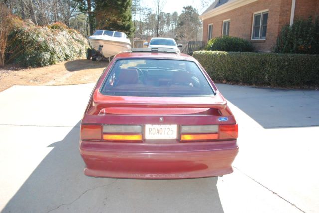 1988 Burgundy Ford Mustang