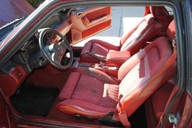 1988 Burgundy Ford Mustang