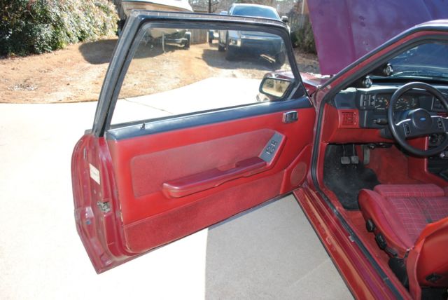 1988 Burgundy Ford Mustang