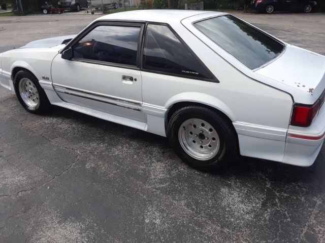 1988 White Ford Mustang Hatchback