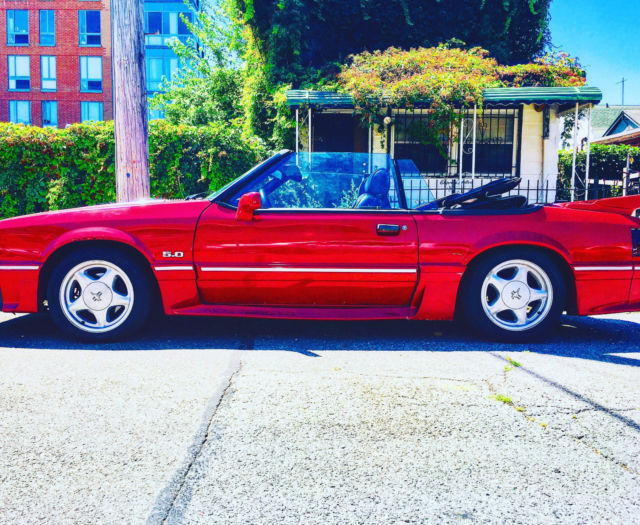 1988 Red Ford Mustang Convertible