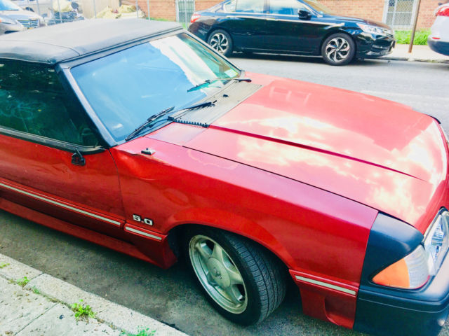 1988 Red Ford Mustang Convertible