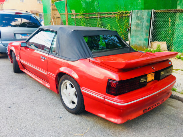 1988 Red Ford Mustang Convertible