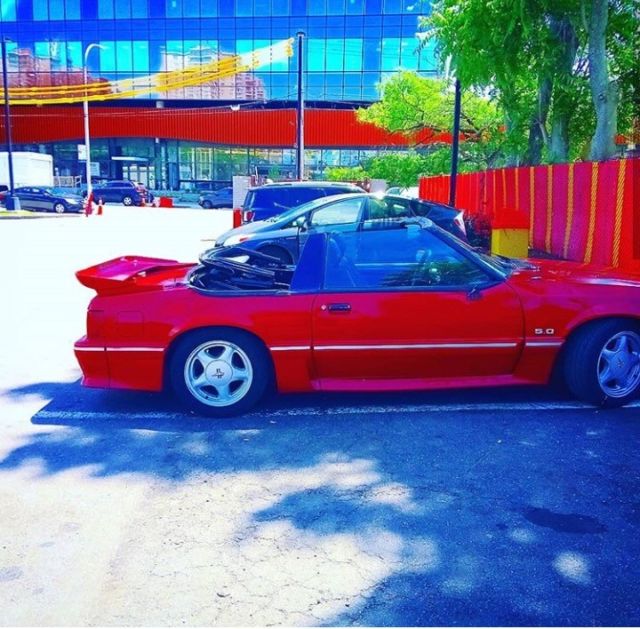 1988 Red Ford Mustang Convertible