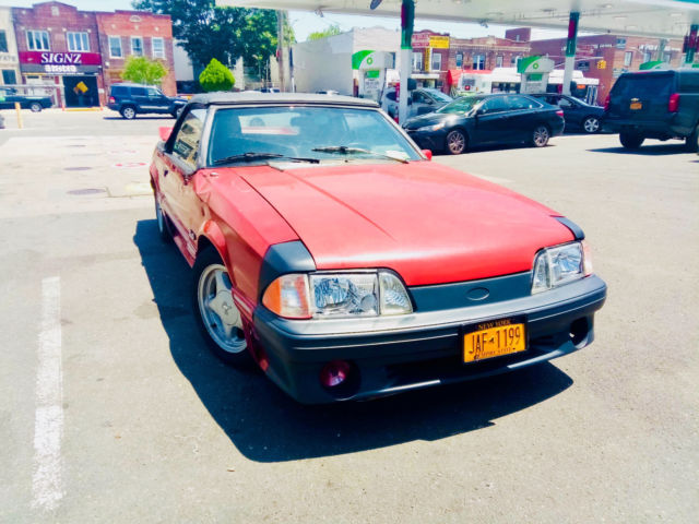 1988 Red Ford Mustang Convertible