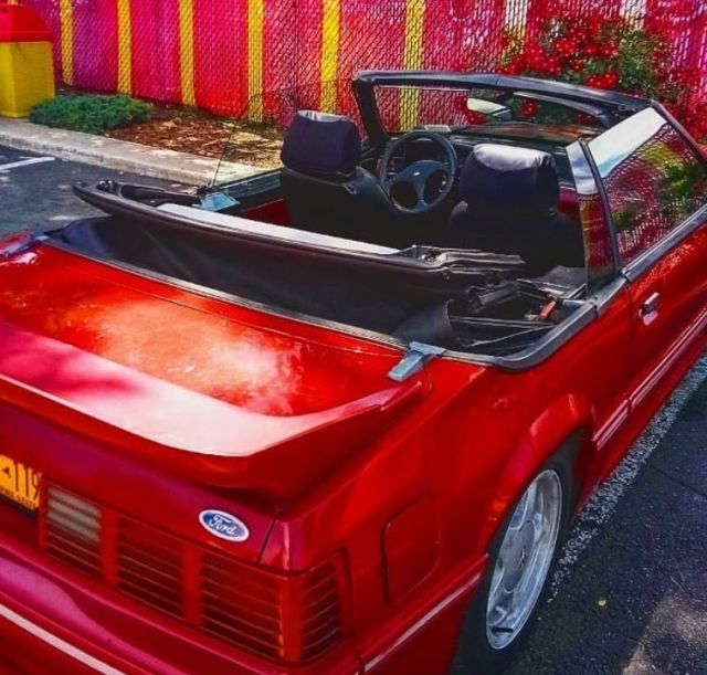 1988 Red Ford Mustang Convertible