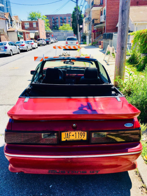 1988 Red Ford Mustang Convertible