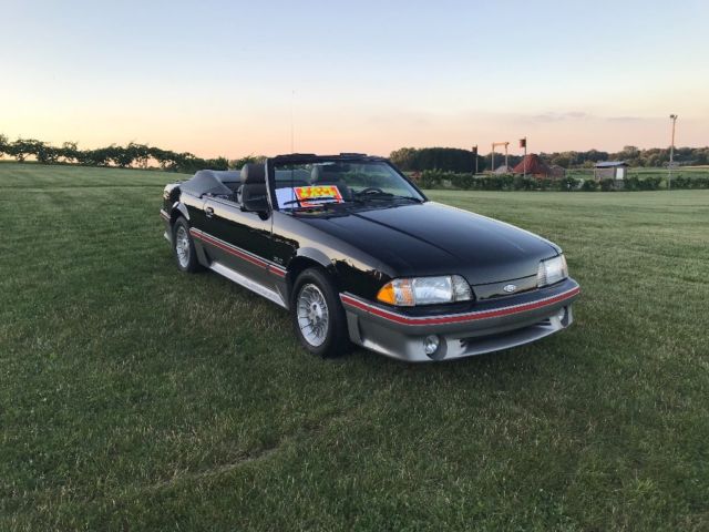 1988 Black w Silver Ford Mustang Convertible