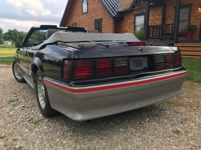 1988 Black w Silver Ford Mustang Convertible