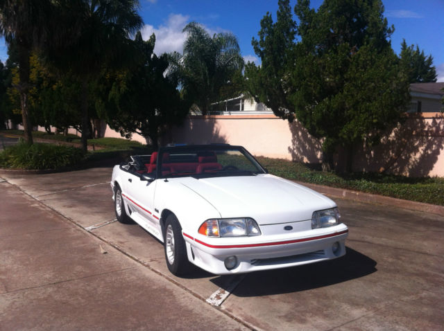 1988 White Ford Mustang Convertible