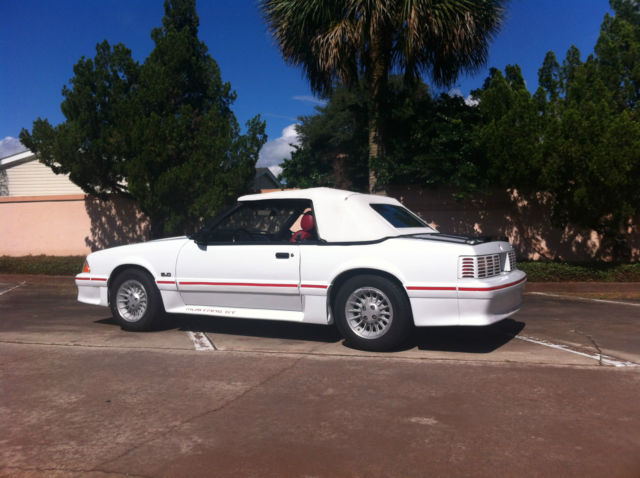 1988 White Ford Mustang Convertible