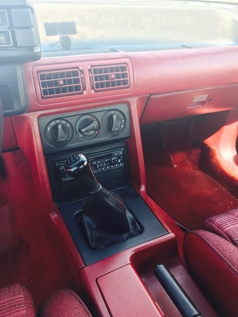1988 Red Ford Mustang Convertible