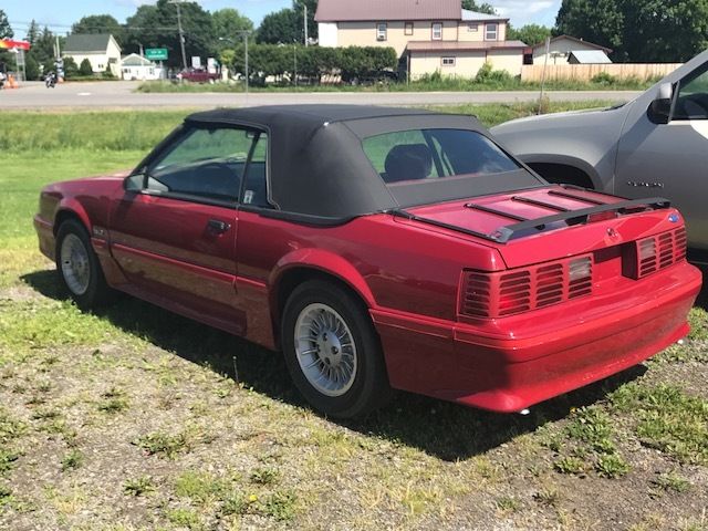 1988 Red Ford Mustang Convertible