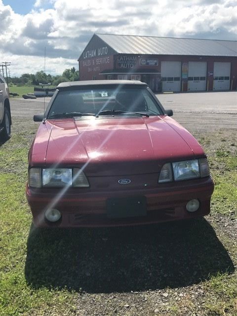 1988 Red Ford Mustang Convertible