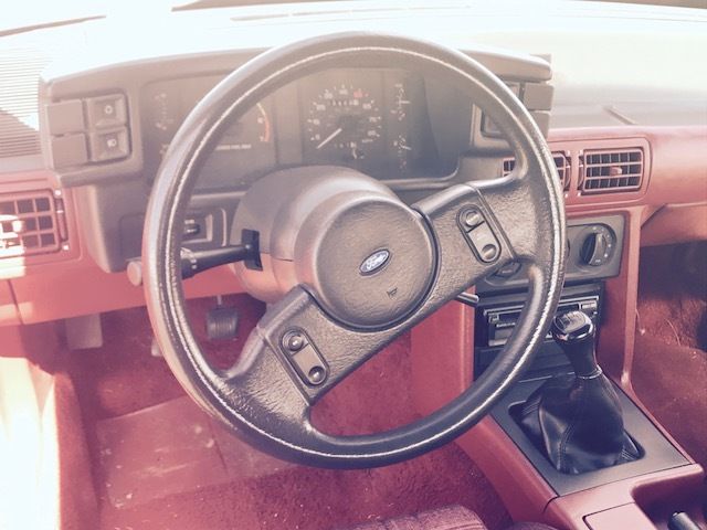 1988 Red Ford Mustang Convertible