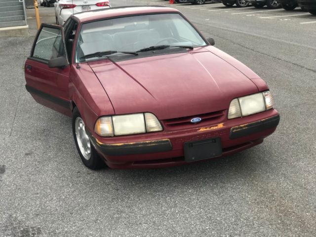 1988 Red Ford Mustang Hatchback