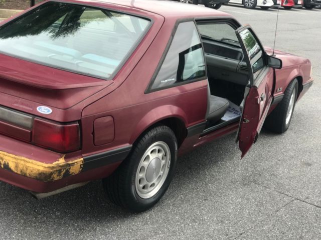1988 Red Ford Mustang Hatchback