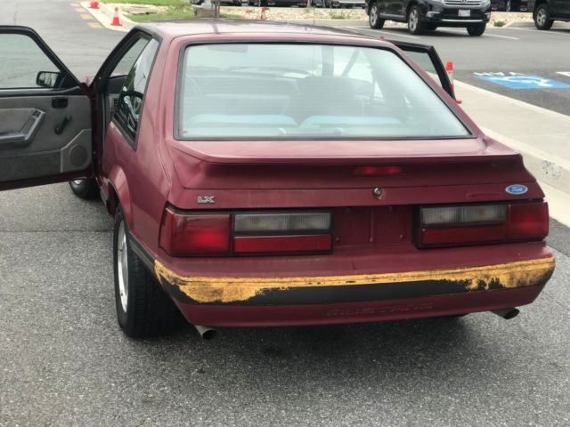 1988 Red Ford Mustang Hatchback