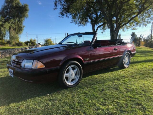 1988 Burgundy Ford Mustang Convertible