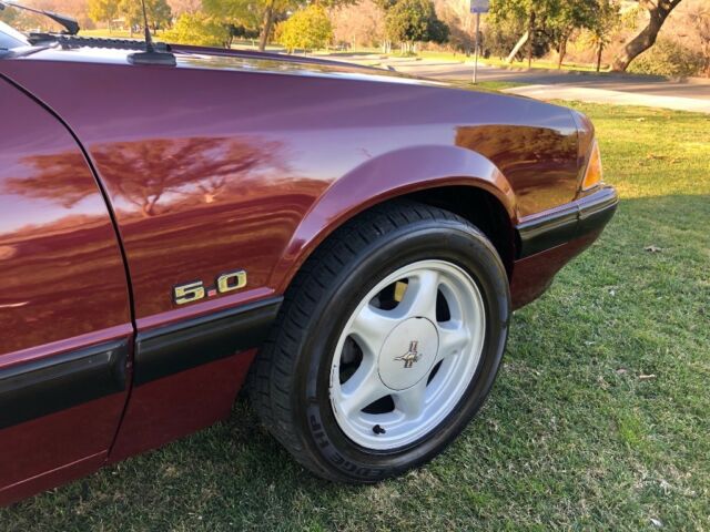 1988 Burgundy Ford Mustang Convertible