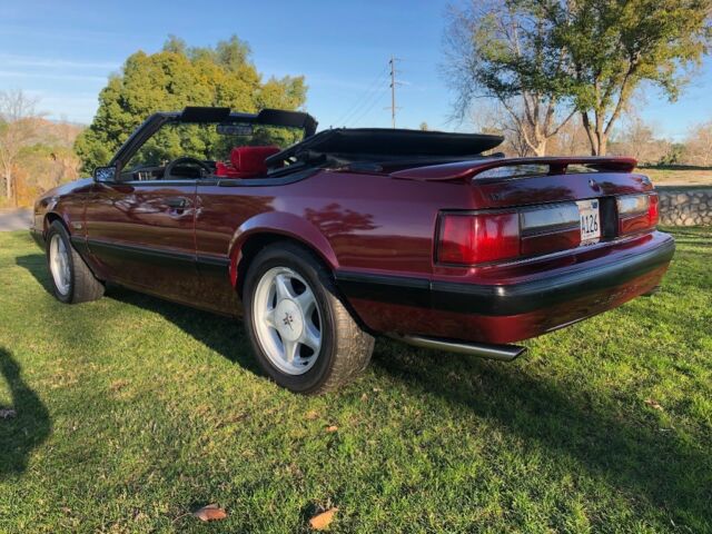 1988 Burgundy Ford Mustang Convertible