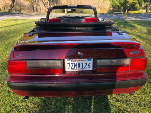 1988 Burgundy Ford Mustang Convertible