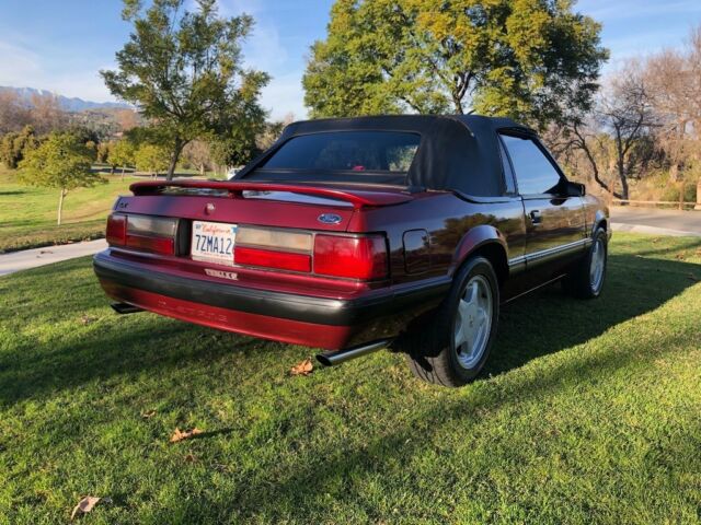 1988 Burgundy Ford Mustang Convertible