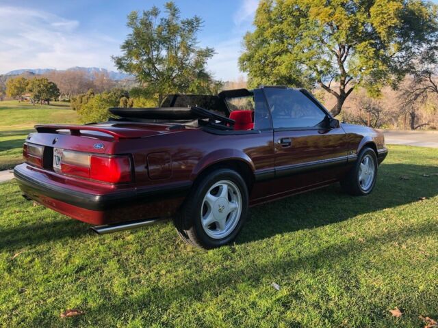 1988 Burgundy Ford Mustang Convertible