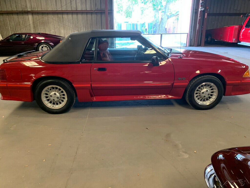 1988 Red Ford Mustang Convertible