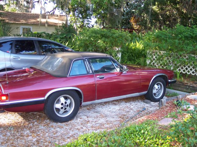 1988 claret red Jaguar XJS Convertible with targa tops
