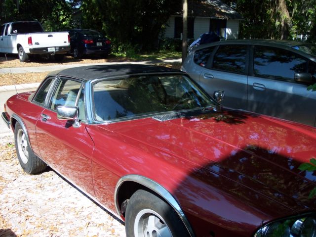 1988 claret red Jaguar XJS Convertible with targa tops