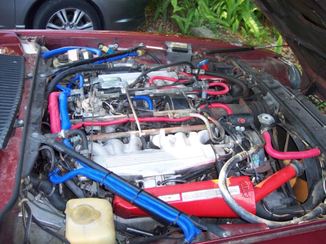 1988 claret red Jaguar XJS Convertible with targa tops