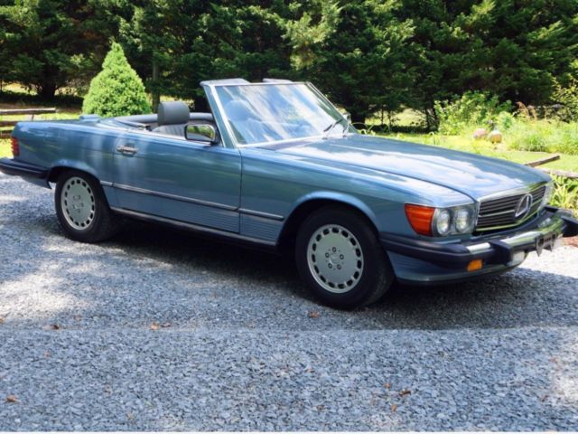 1988 Silver Blue Mercedes-Benz SL-Class Convertible