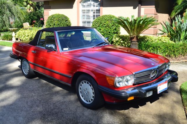 1988 Red Mercedes-Benz SL-Class Convertible