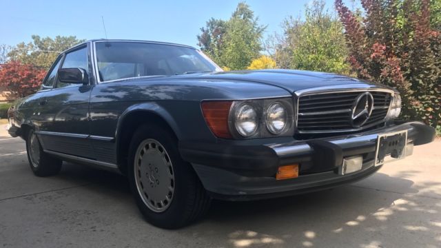 1988 Blue Mercedes-Benz SL-Class Convertible