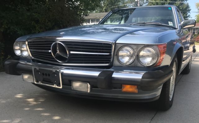 1988 Blue Mercedes-Benz SL-Class Convertible