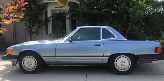 1988 Blue Mercedes-Benz SL-Class Convertible